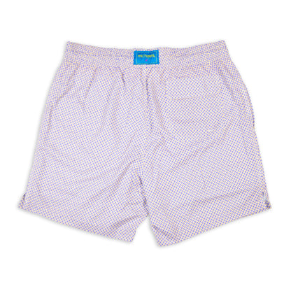 Men's Cyclist Liner Swim Trunks - Wave Print Purple/Orange