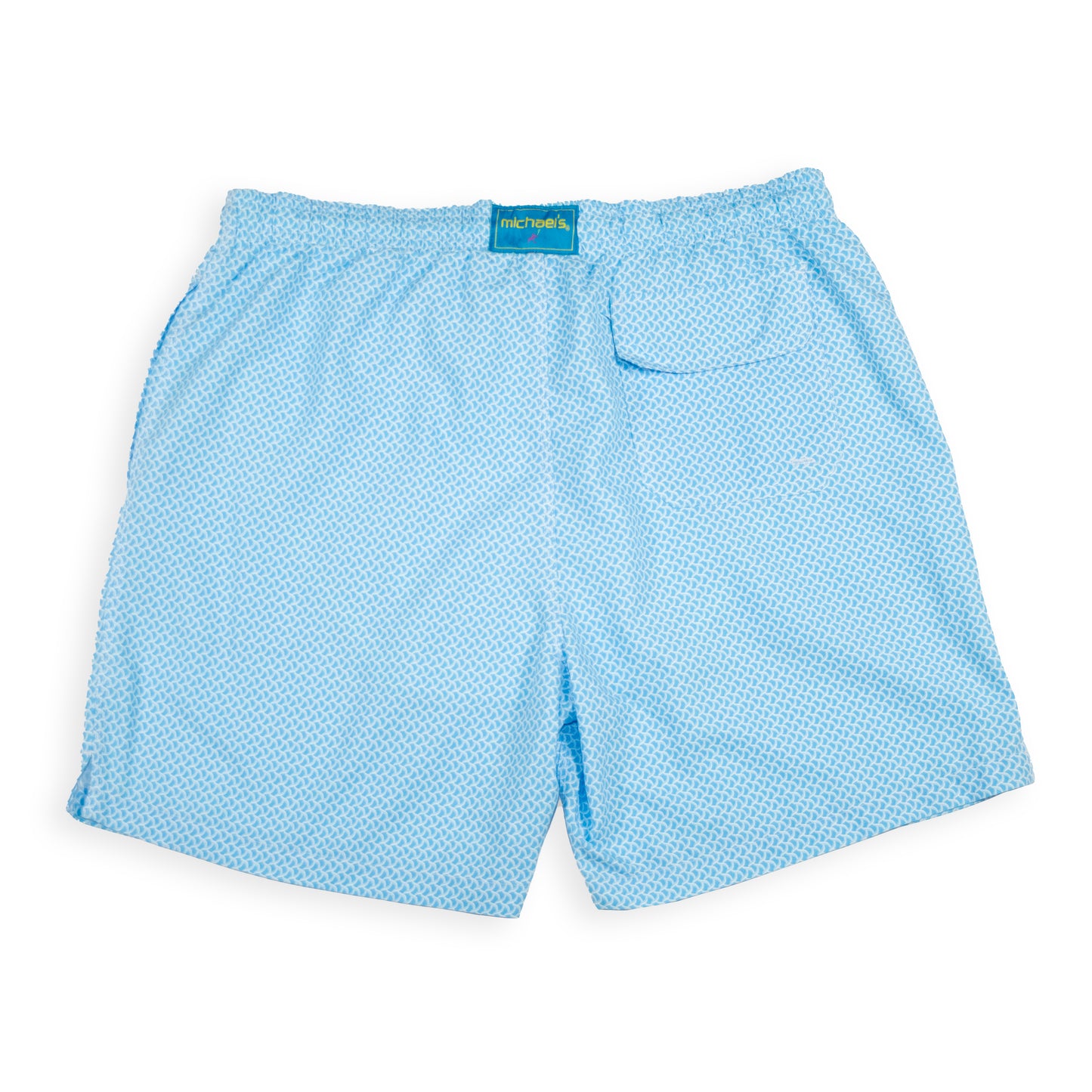 Men's Mesh Liner Swim Trunks - Wave Print Turquoise/Sky