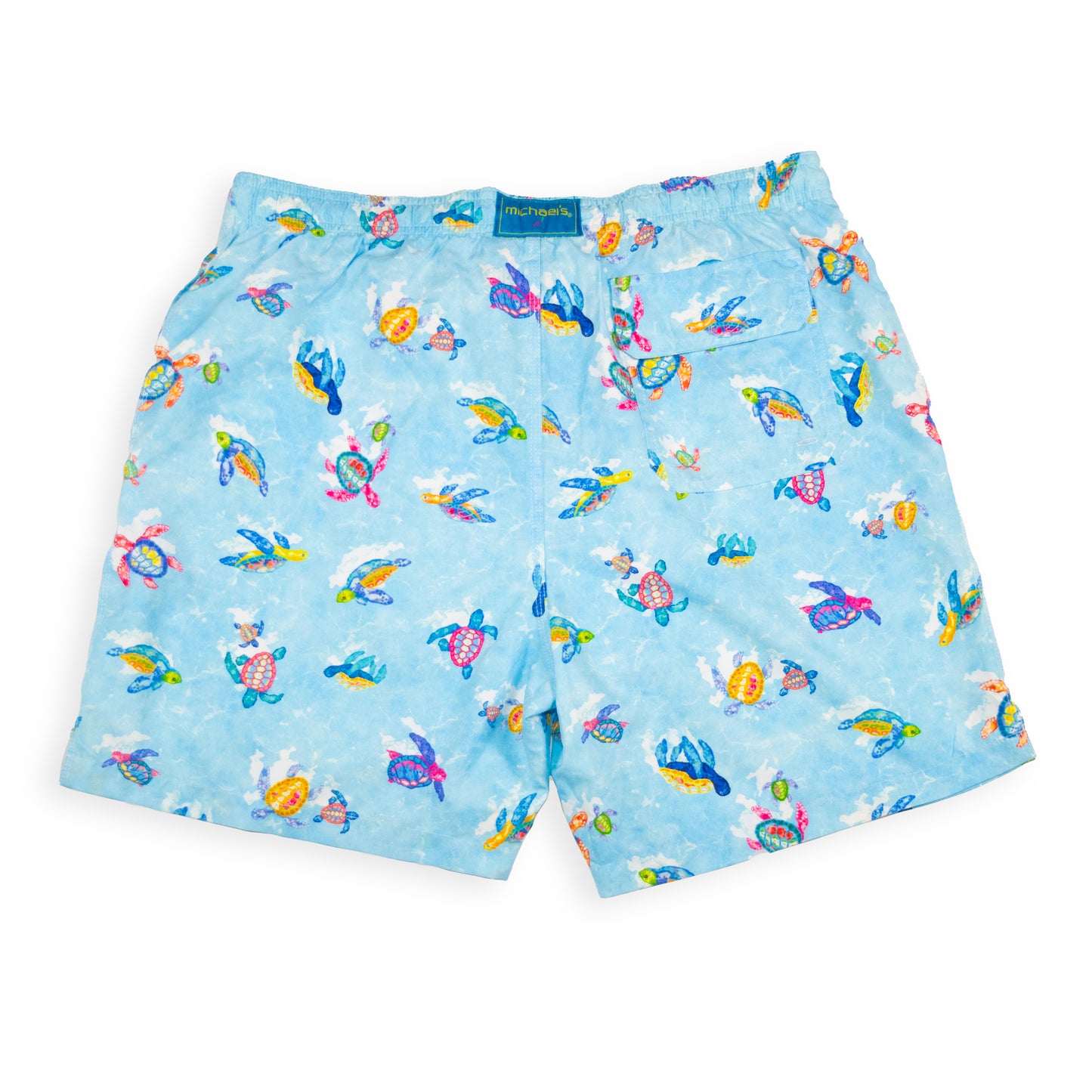 Men's Cyclist Liner Swim Trunks - New Turtles Light Blue