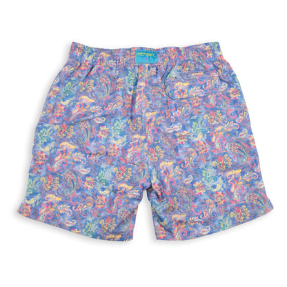 Men's Cyclist Liner Swim Trunks - Paisley Royal