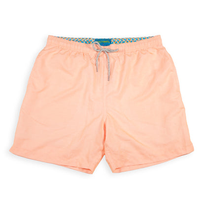 Men's Cyclist Liner Swim Trunks - Solid Linen Orange