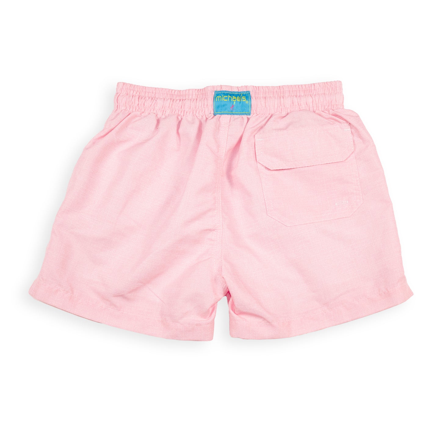 Kid's Linen Printed Solid Swim Trunk With Cyclist Liner  Pink