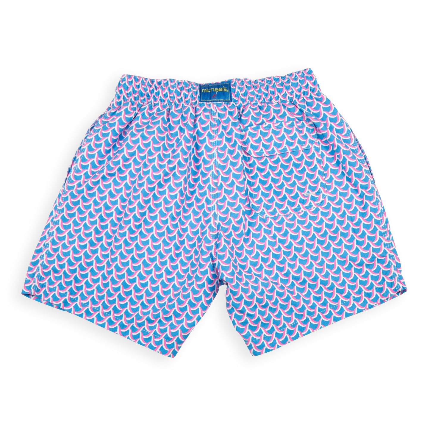 Kid's Swirl Mesh Swim Trunk - Turquoise/Coral