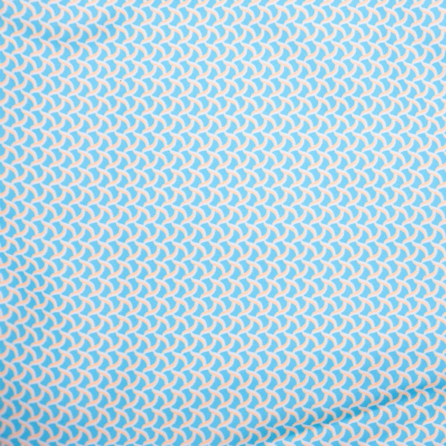 Men's Cyclist Liner Swim Trunks - Wave Print Aqua/Orange