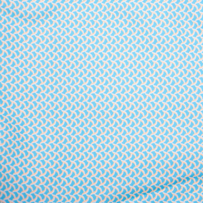 Men's Cyclist Liner Swim Trunks - Wave Print Aqua/Orange