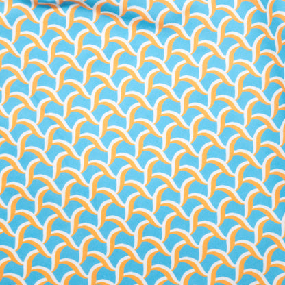 Men's Mesh Liner Swim Trunks - Swirl Print Turquoise/Orange