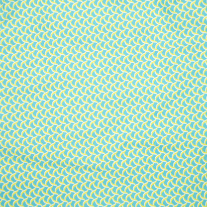 Kid's Wave Print Swim Trunk With Mesh Liner  Aqua/Yellow