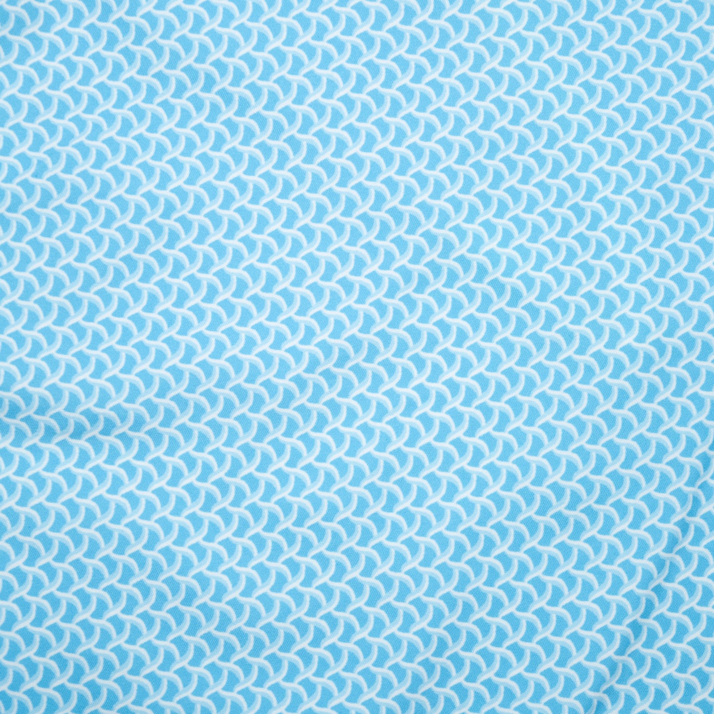 Kid's Wave Print Swim Trunk With Cyclist Liner  Turqouise/Sky