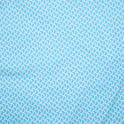 Kid's Wave Print Swim Trunk With Cyclist Liner  Turqouise/Sky