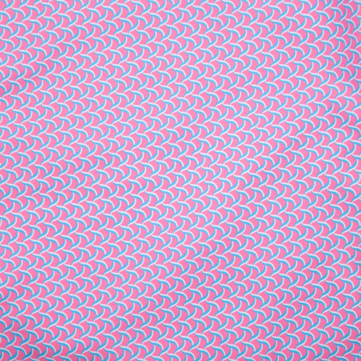 Men's Mesh Liner Swim Trunks - Wave Print Coral/Turquoise