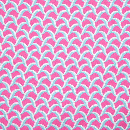 Men's Mesh Liner Swim Trunks - Swirl Print Coral/Blue