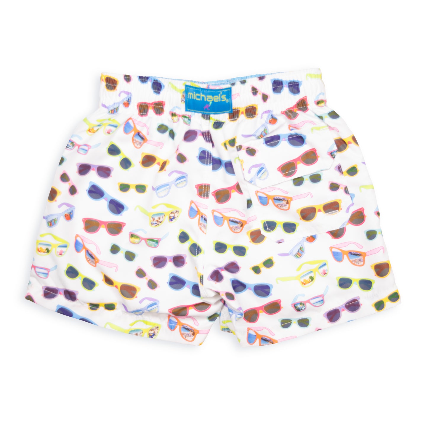 Kid's Sunglasses Swim Trunk With Cyclist Liner  White