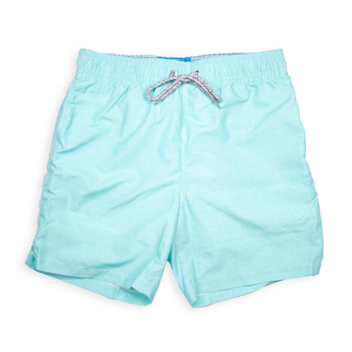 Men's Mesh Liner Swim Trunks - Solid Linen Aqua