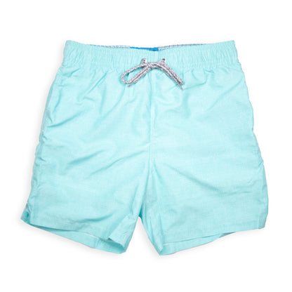 Men's Cyclist Liner Swim Trunks - Solid Linen Aqua