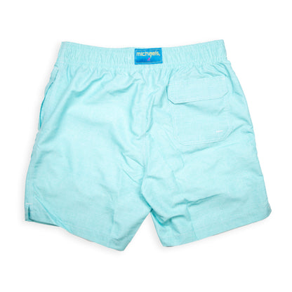 Men's Cyclist Liner Swim Trunks - Solid Linen Aqua