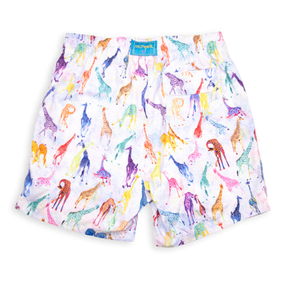 Men's Mesh Liner Swim Trunks - Giraffes Light Blue