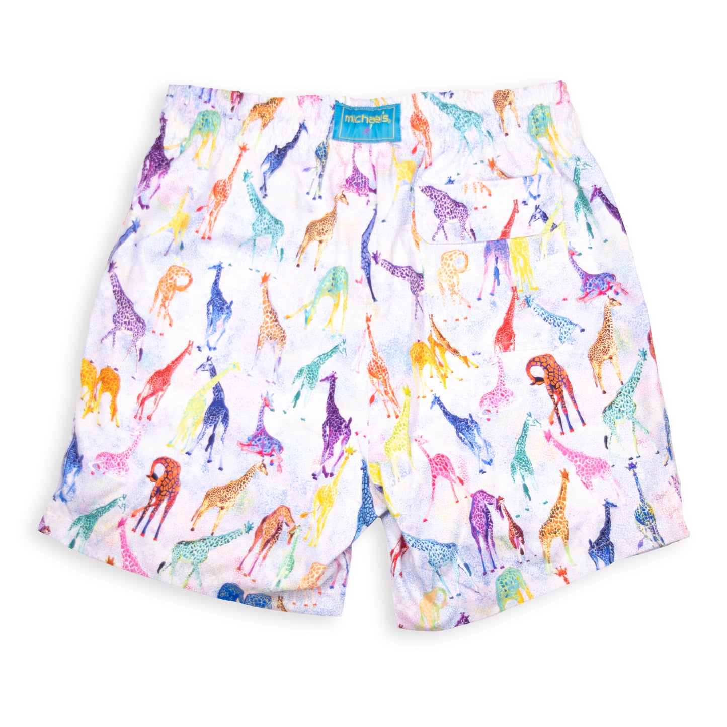 Men's Cyclist Liner Swim Trunks - Giraffes Light Blue