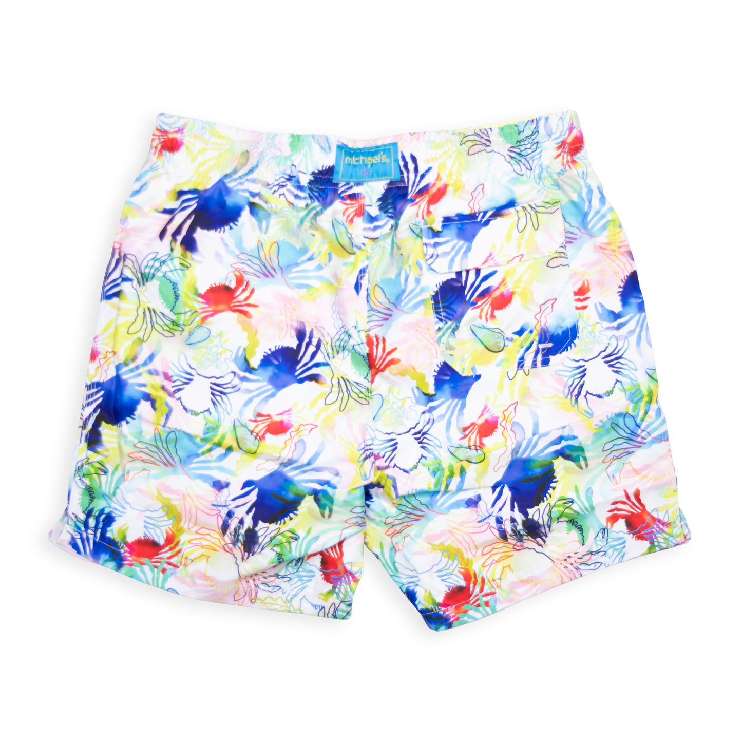Men's Cyclist Liner Swim Trunks - Crabs White