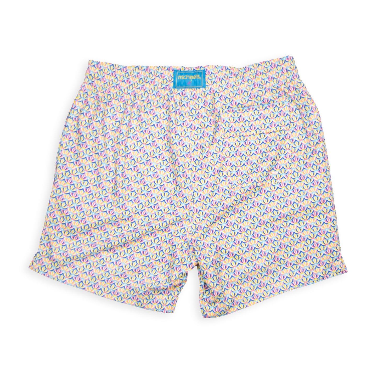 Men's Cyclist Liner Swim Trunks - Spinning Tops Yellow