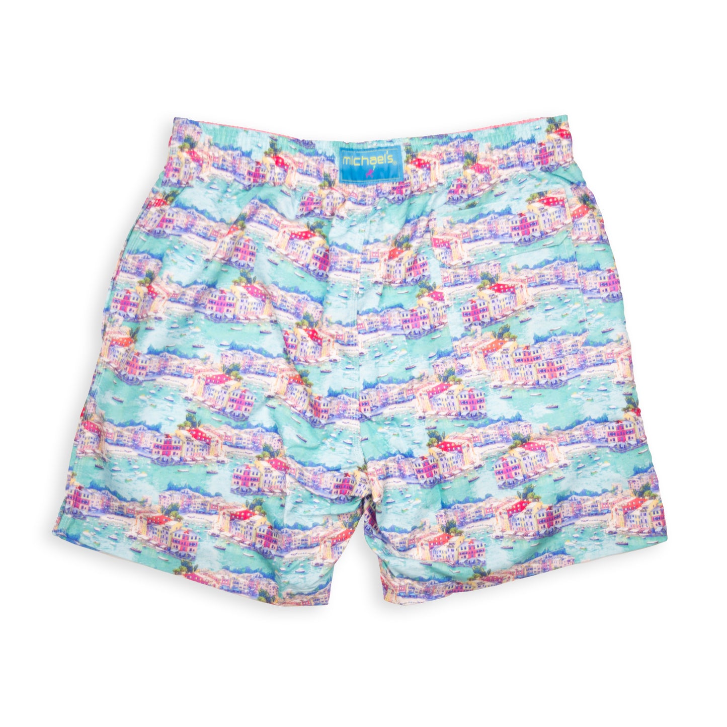 Men's Cyclist Liner Swim Trunks - Portofino Multicolored