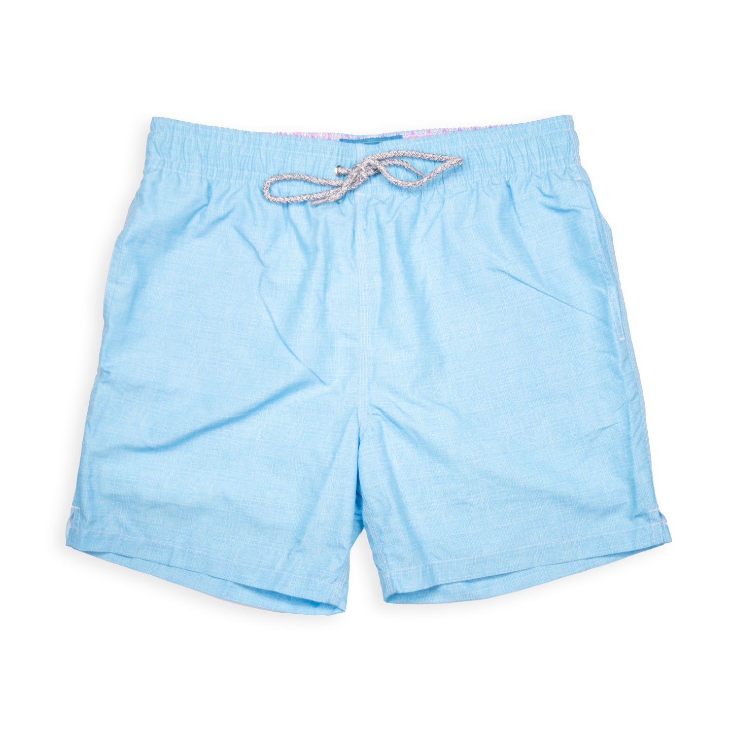 Men's Cyclist Liner Swim Trunks - Solid Linen Turquoise