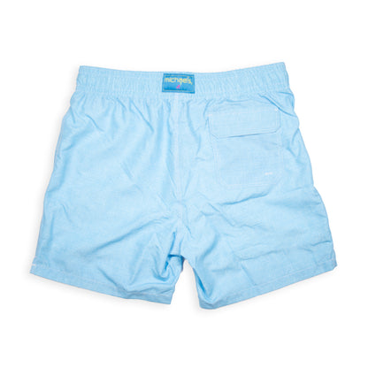 Men's Cyclist Liner Swim Trunks - Solid Linen Turquoise