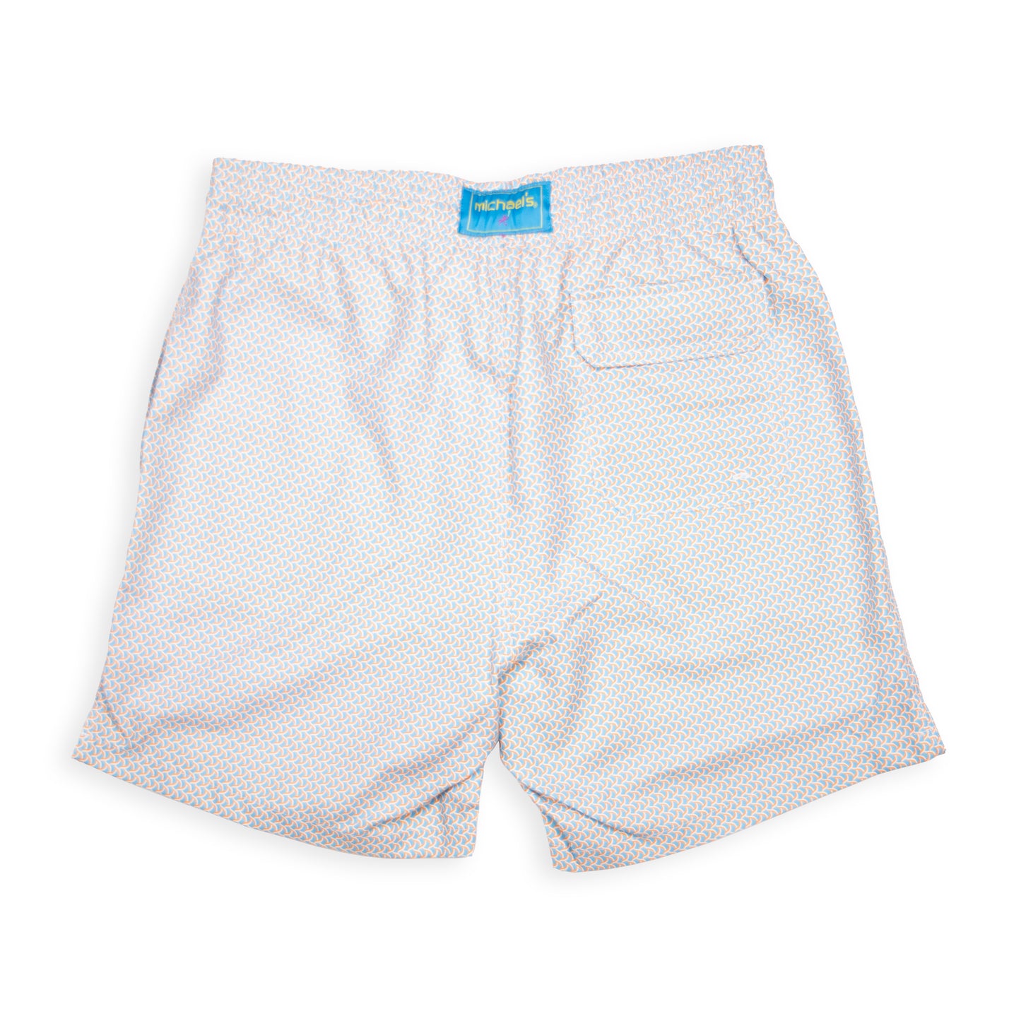 Men's Cyclist Liner Swim Trunks - Wave Print Turquoise/Orange