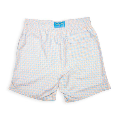 Men's Cyclist Liner Swim Trunks - Wave Print Turquoise/Orange