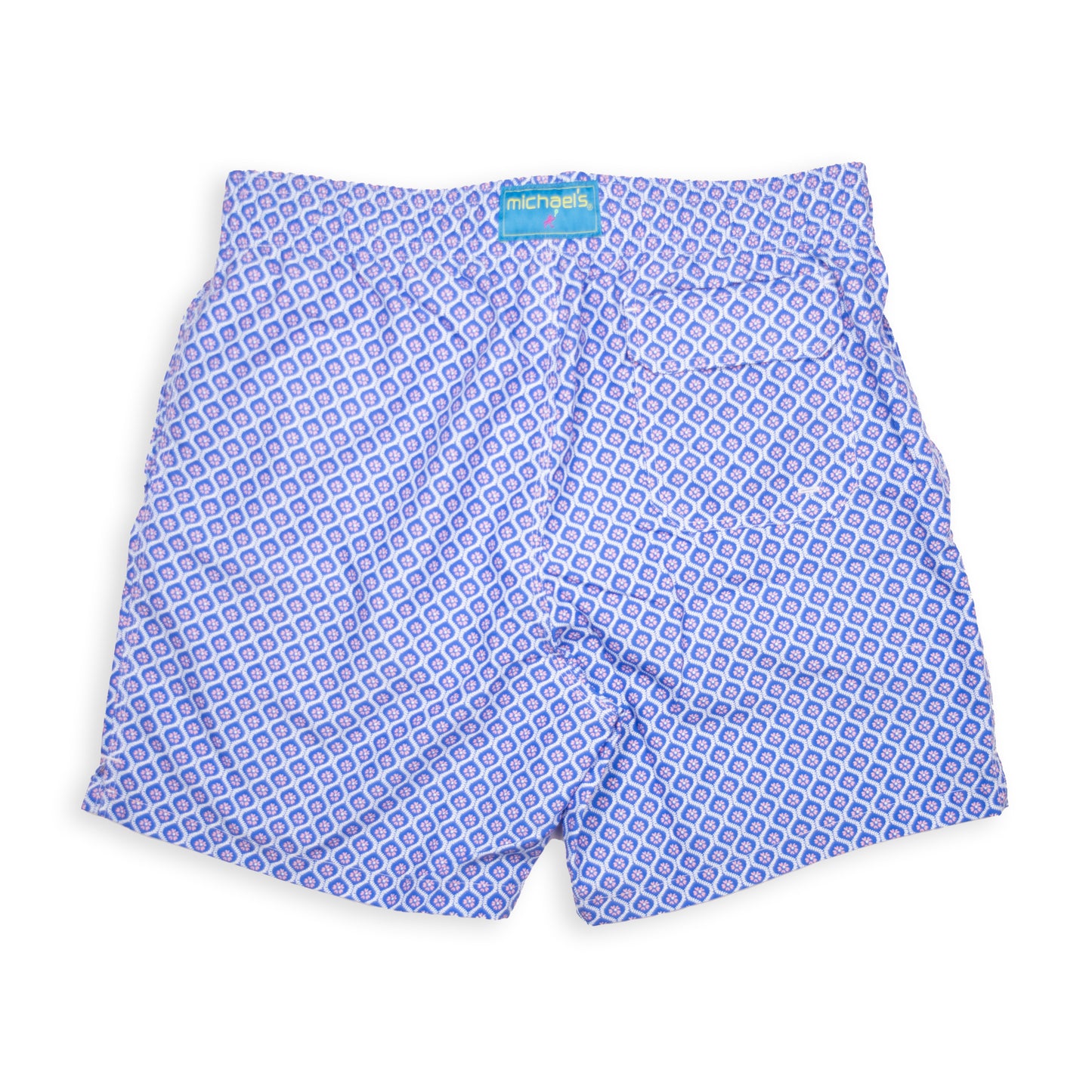Men's Mesh Liner Swim Trunks - Geo Blue/Pink