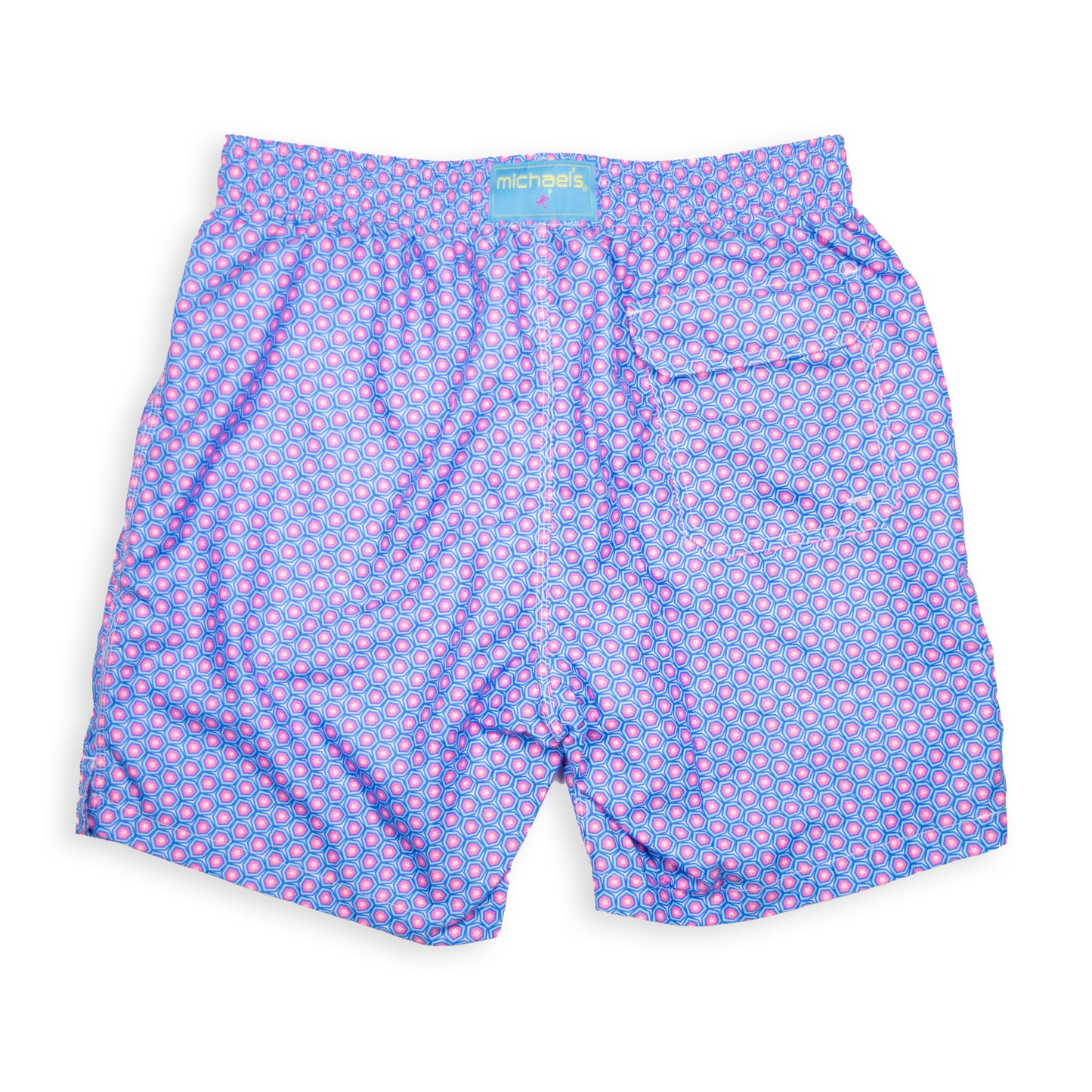 Men's Cyclist Liner Swim Trunks - Blue/Pink Cupcake