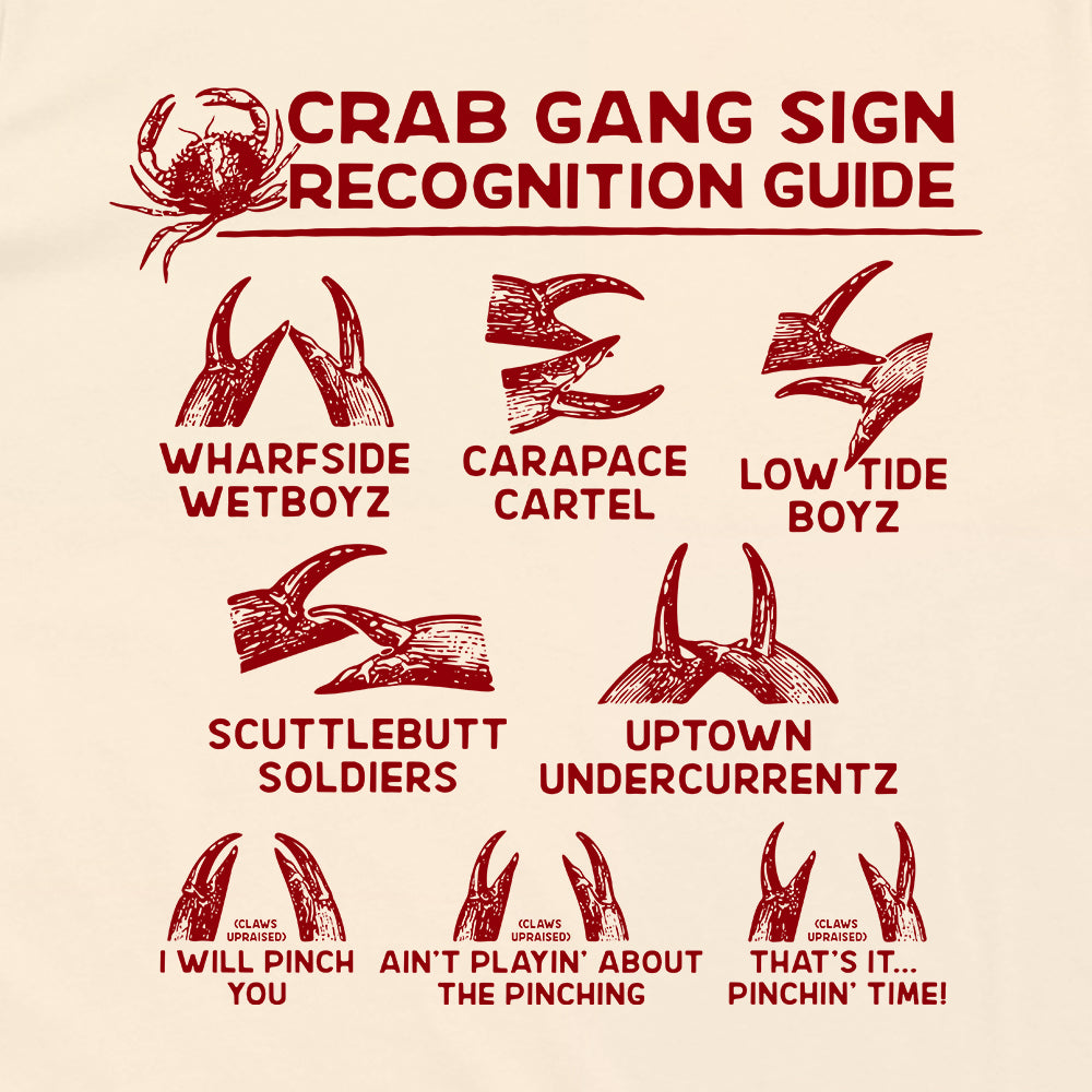 Crab Gang Sign Recognition Guide Red