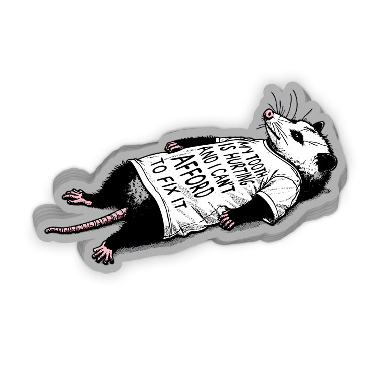 My Tooth Hurts and I can't Afford to Fix it (Opossum) (Decal)