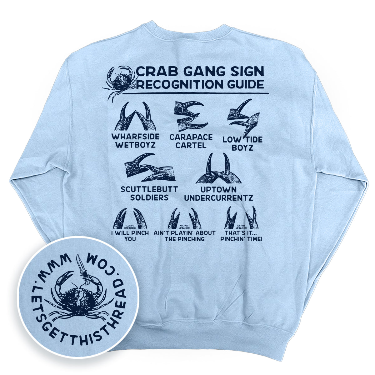 Crab Gang Sign Recognition Guide Blue