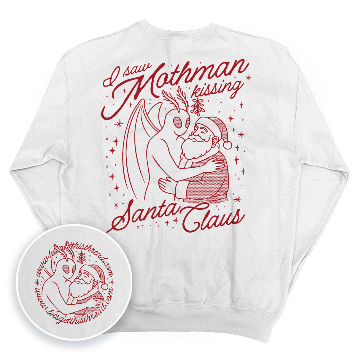 I saw Mothman kissing Santa Claus Red