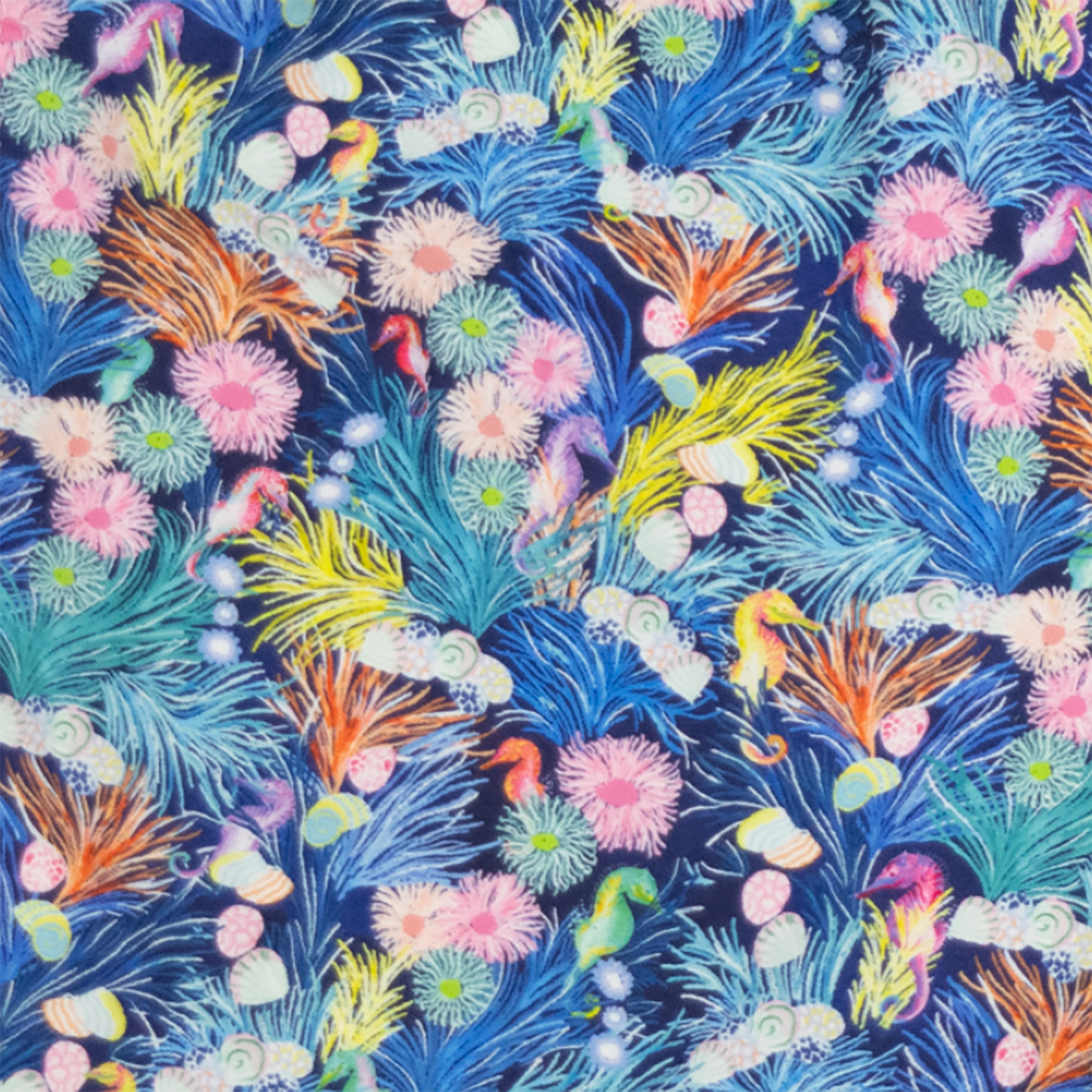 Men's Cyclist Liner Swim Trunks - New Seahorses Navy Blue