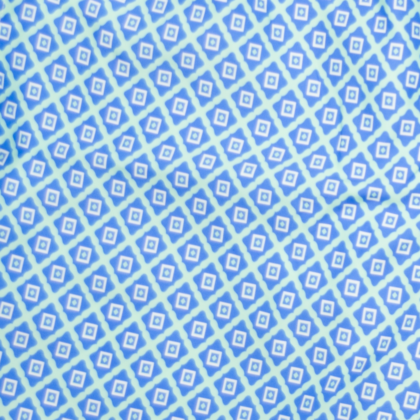 Men's Cyclist Liner Swim Trunks - Diamond Pattern Aqua