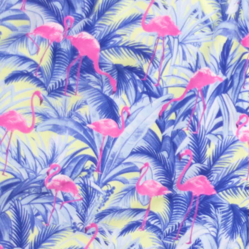 Men's Cyclist Liner Swim Trunks - Flamingos Navy Blue