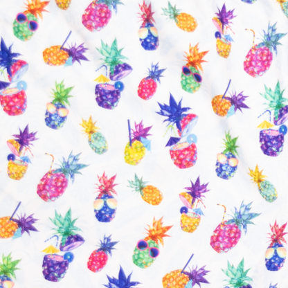 Men's Mesh Liner Swim Trunks - Funky Pineapples White