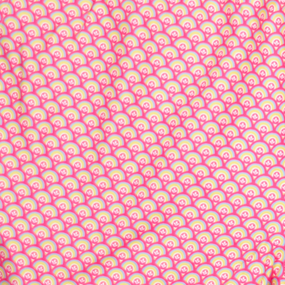 Men's Mesh Liner Swim Trunks - Half Moons Coral/Yellow