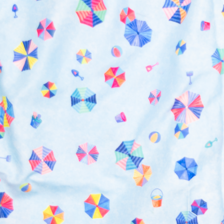 Men's Cyclist Liner Swim Trunks Beach Umbrellas - Light Blue