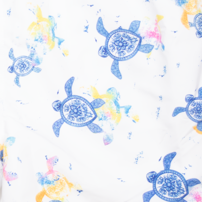 Men's Cyclist Liner Swim Trunks - Turtles White