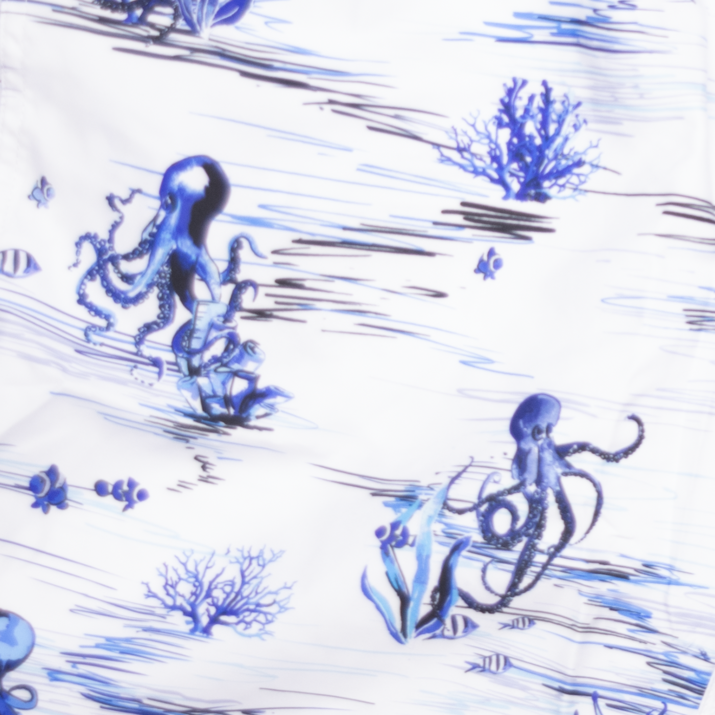 Men's Mesh Liner Swim Trunks - Octopi White