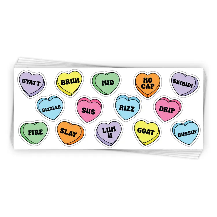 Slang Hearts Sticker Sheet