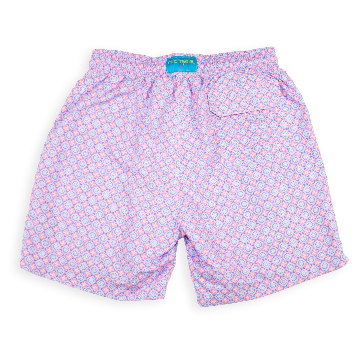 Men's Cyclist Liner Swim Trunks - Medallion Pink