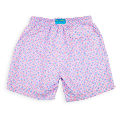 Men's Cyclist Liner Swim Trunks - Medallion Pink