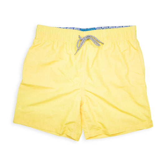 Men's Cyclist Liner Swim Trunks - Solid Linen Yellow