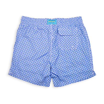 Men's Mesh Liner Swim Trunks - Half Moons Navy/White