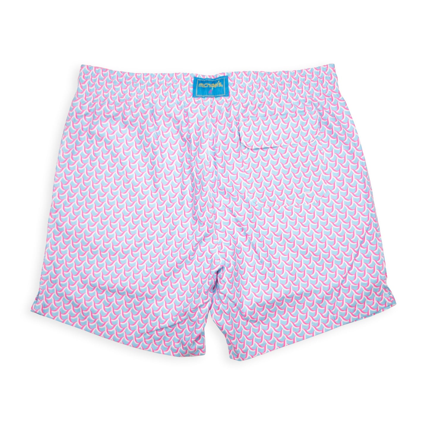 Men's Cyclist Liner Swim Trunks - Swirl Print Blue/Coral