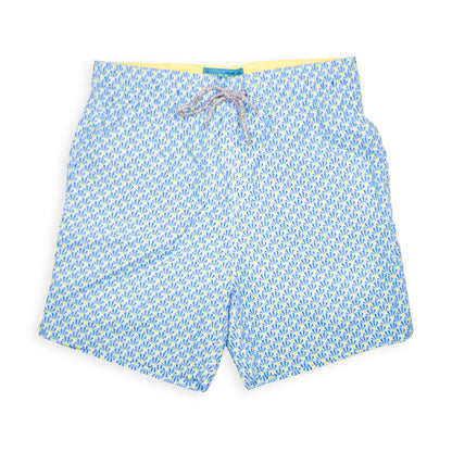 Men's Cyclist Liner Swim Trunks - Fans Royal/Yellow