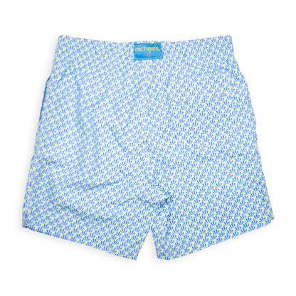 Men's Cyclist Liner Swim Trunks - Fans Royal/Yellow